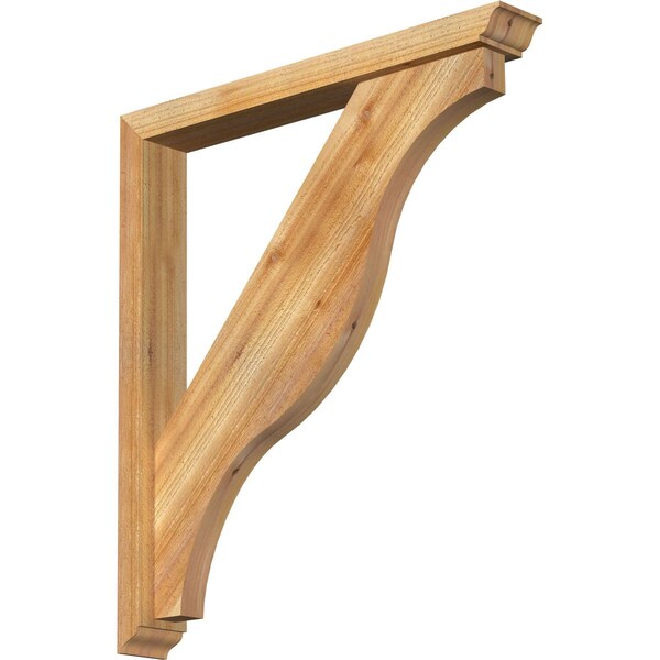 Ekena Millwork Funston Traditional Rough Sawn Bracket w/ Offset Brace, Western Red Cedar, 4"W x 30"D x 34"H BKT0402X30X34FST01RWR - main